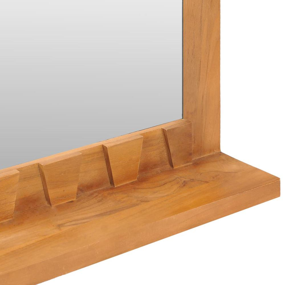 vidaXL Wall Mirror with Shelf 39.4"x4.7"x23.6" Solid Teak Wood, 289072