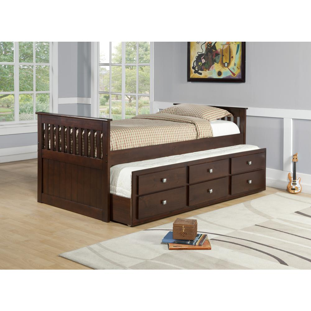 Twin Mission Captains Trundle Bed Cappuccino - The Room Store – The ...