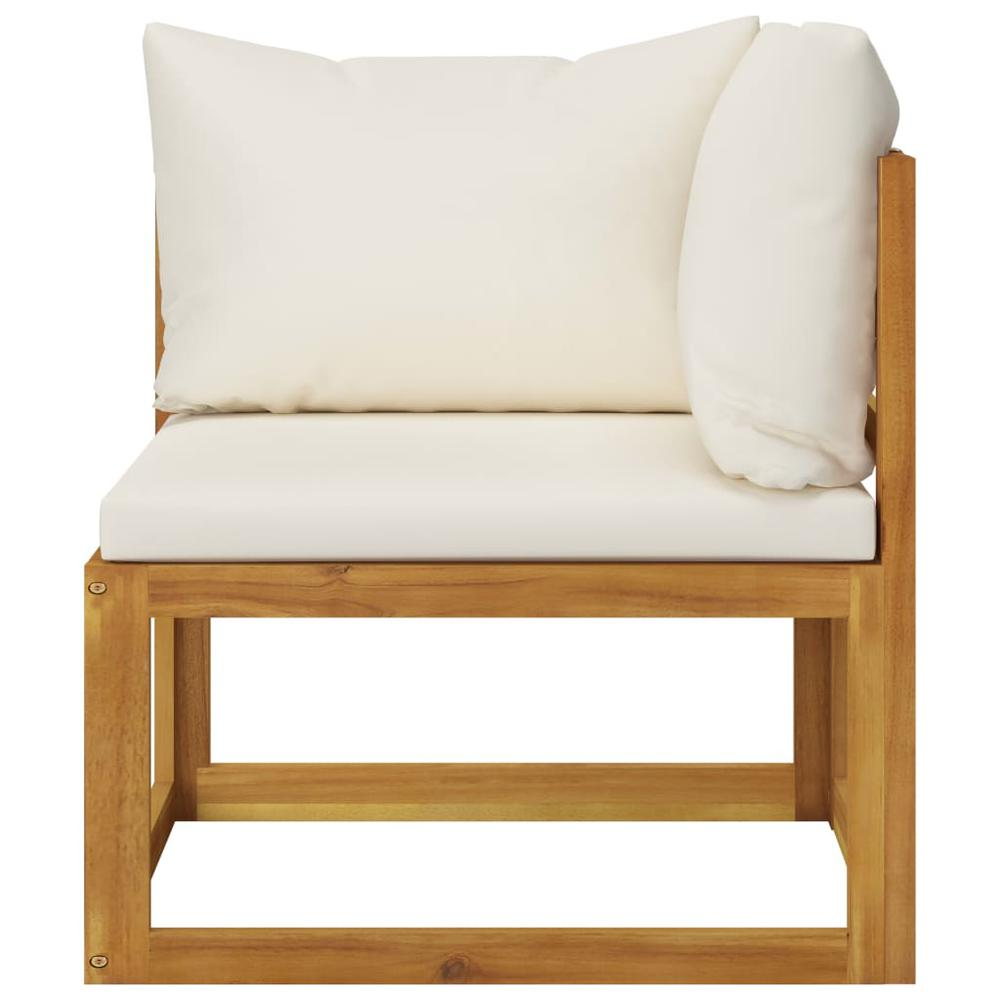 vidaXL 3-Seater Garden Sofa with Cushion Cream Solid Acacia Wood, 3057638