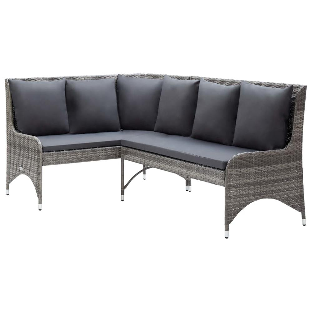 vidaXL Garden Corner Sofas 2 pcs Poly Rattan Gray, 310223