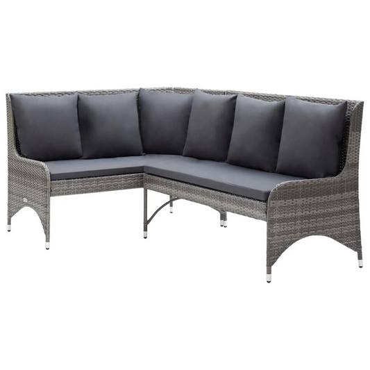 vidaXL Garden Corner Sofas 2 pcs Poly Rattan Gray, 310223