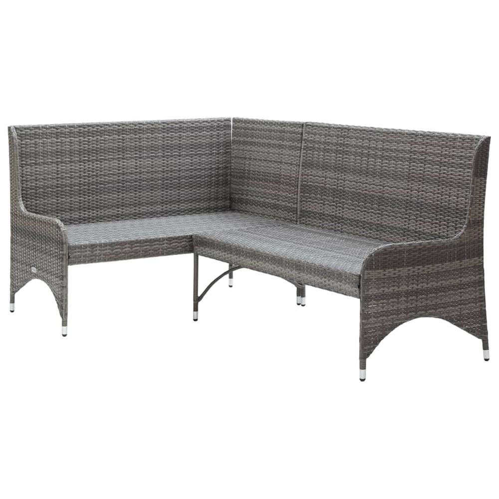 vidaXL Garden Corner Sofas 2 pcs Poly Rattan Gray, 310223