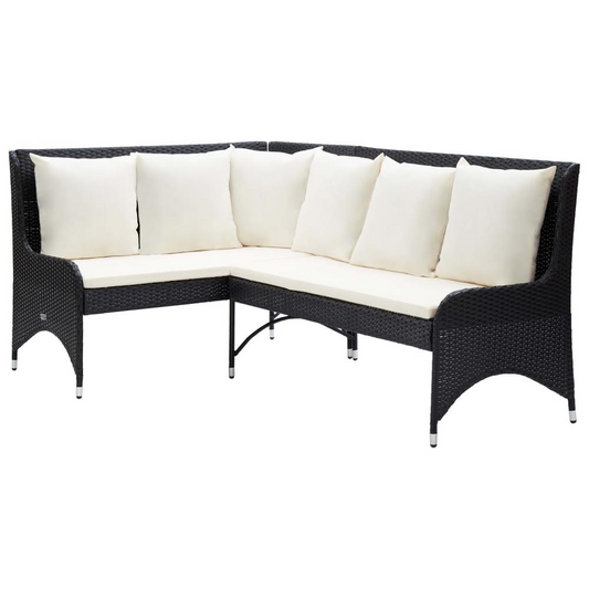 vidaXL Garden Corner Sofas 2 pcs Poly Rattan Black, 310224