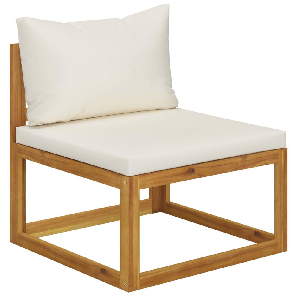 vidaXL 2 Piece Sofa Set with Cream White Cushions Solid Acacia Wood, 311857