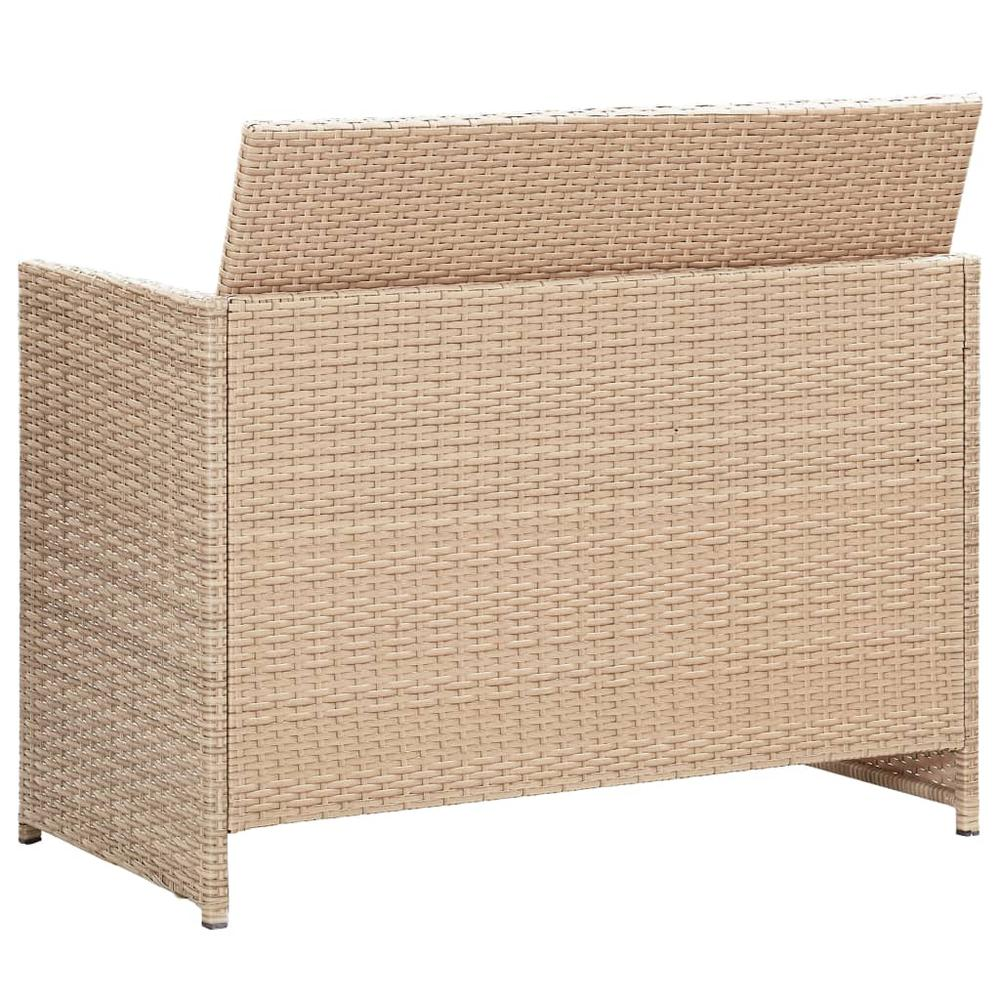 vidaXL 2 Seater Garden Sofa with Cushions Beige Poly Rattan 6000