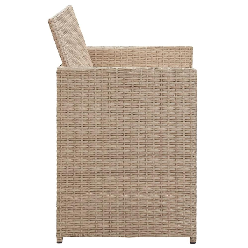 vidaXL 2 Seater Garden Sofa with Cushions Beige Poly Rattan 6000