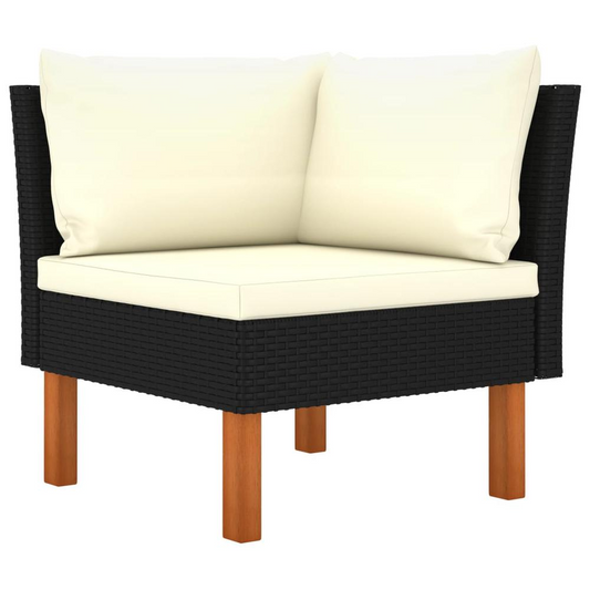 vidaXL Corner Sofa Poly Rattan and Solid Eucalyptus Wood 5763