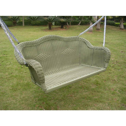 Resin Wicker Hanging Loveseat Swing