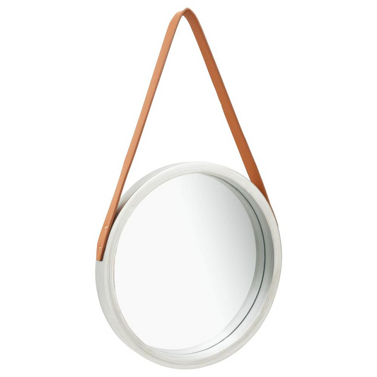 vidaXL Wall Mirror with Strap 15.7" Silver, 320362