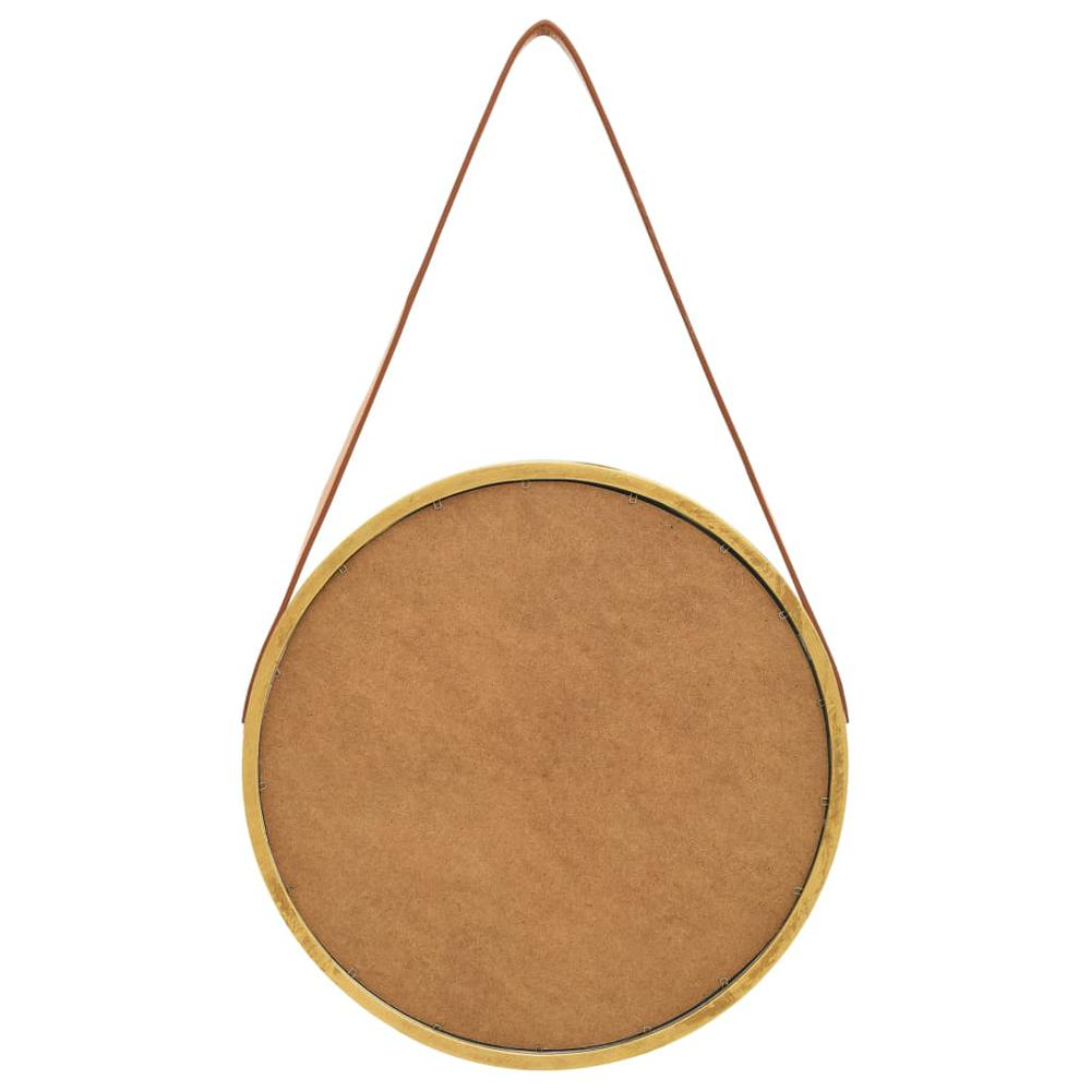 vidaXL Wall Mirror with Strap 15.7" Gold, 320361