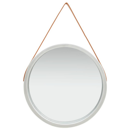 vidaXL Wall Mirror with Strap 23.6" Silver, 320370