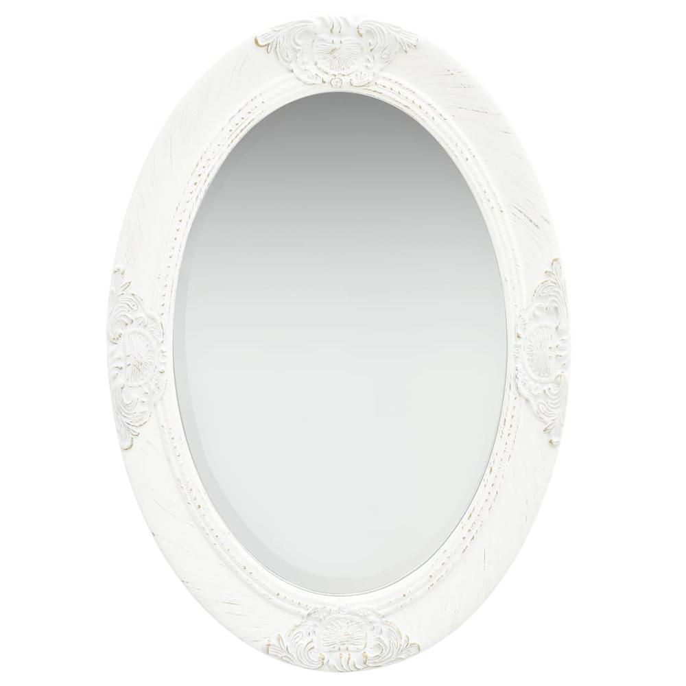 vidaXL Wall Mirror Baroque Style 19.7"x27.6" White, 320352