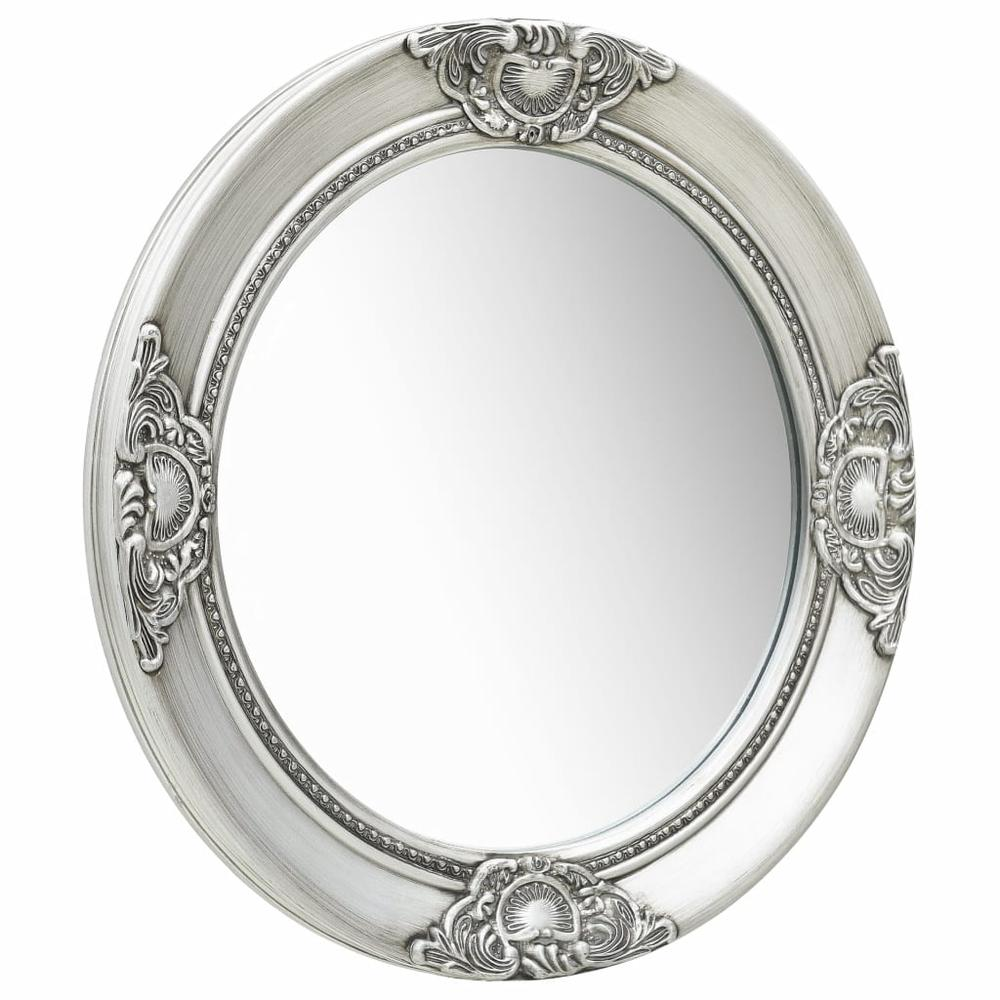 vidaXL Wall Mirror Baroque Style 19.7" Silver, 320346