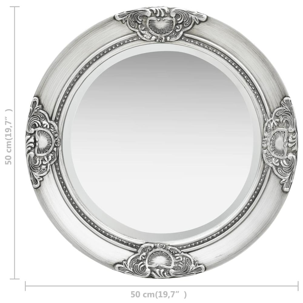 vidaXL Wall Mirror Baroque Style 19.7" Silver, 320346