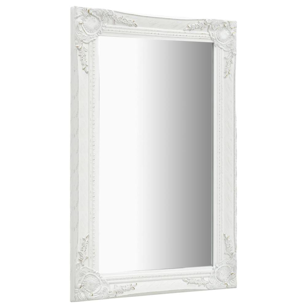 vidaXL Wall Mirror Baroque Style 19.7"x31.5" White, 320320