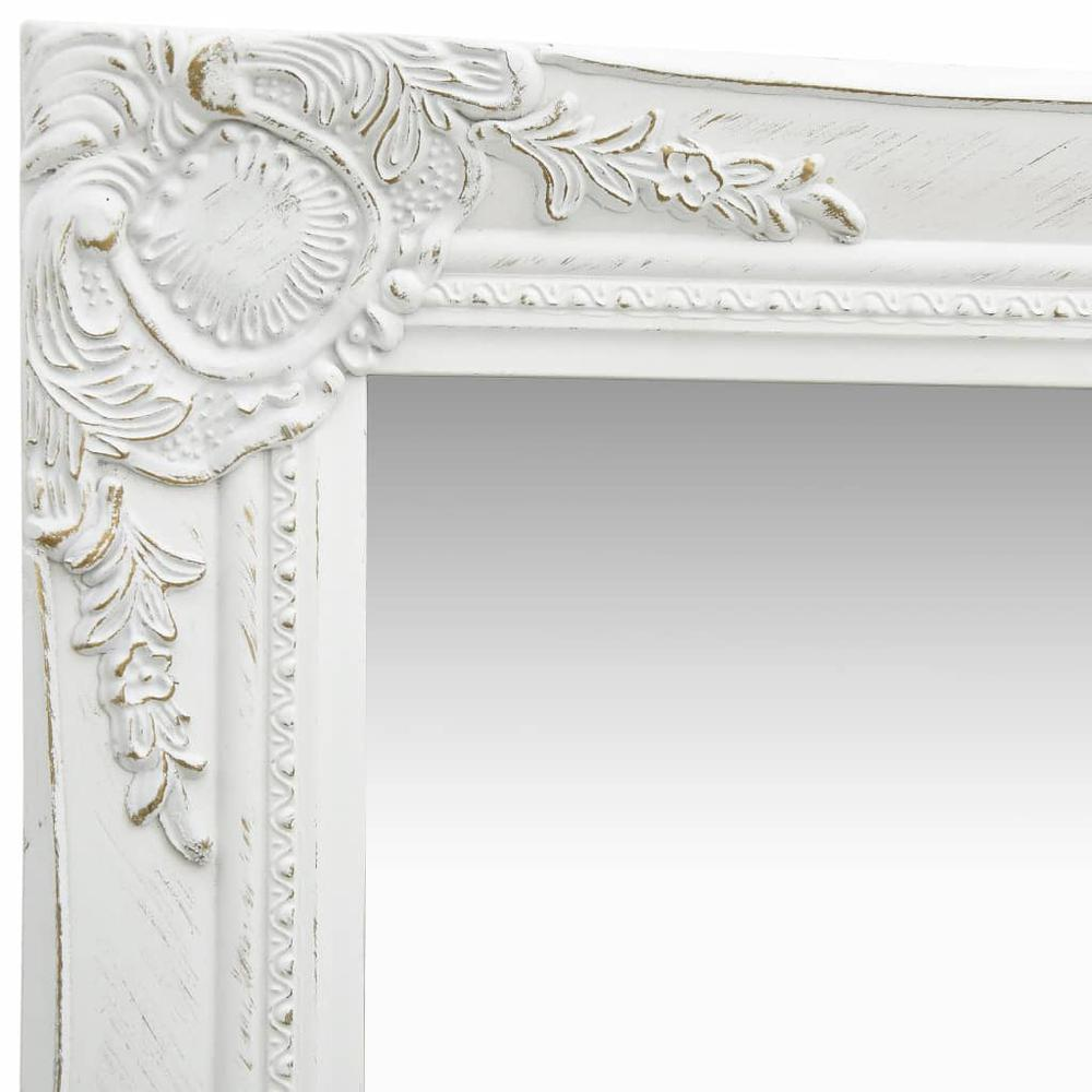 vidaXL Wall Mirror Baroque Style 19.7"x31.5" White, 320320