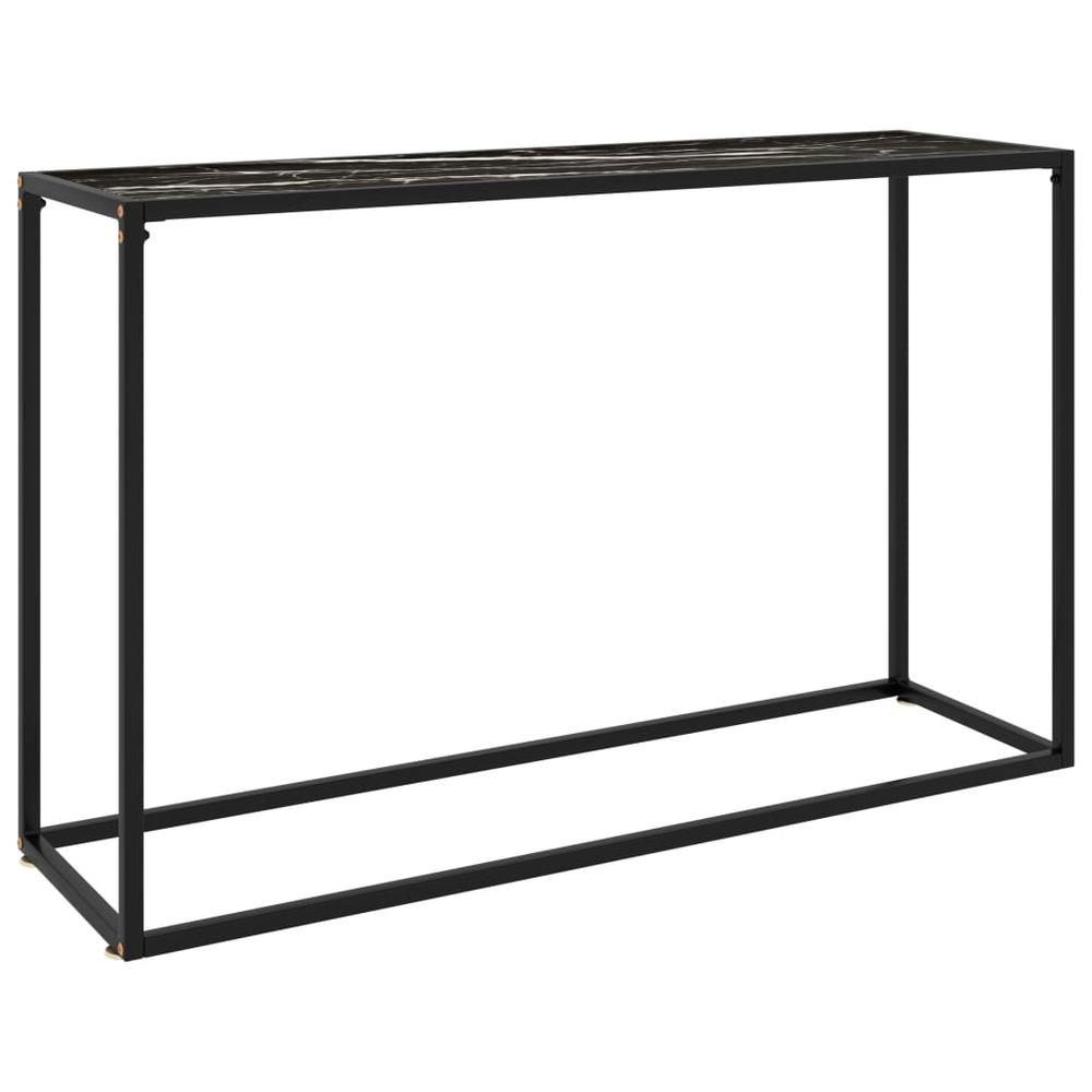 vidaXL Console Table Black 47.2"x13.8"x29.5" Tempered Glass 2818