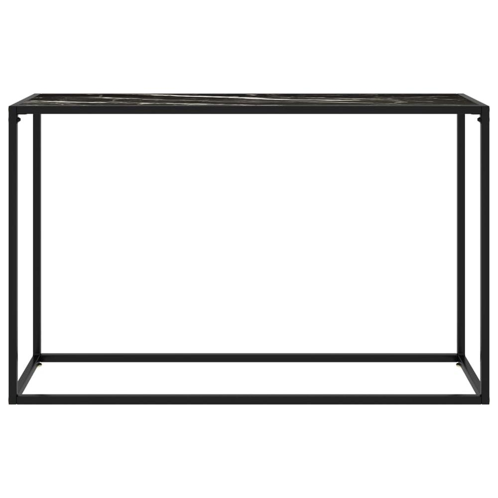 vidaXL Console Table Black 47.2"x13.8"x29.5" Tempered Glass 2818