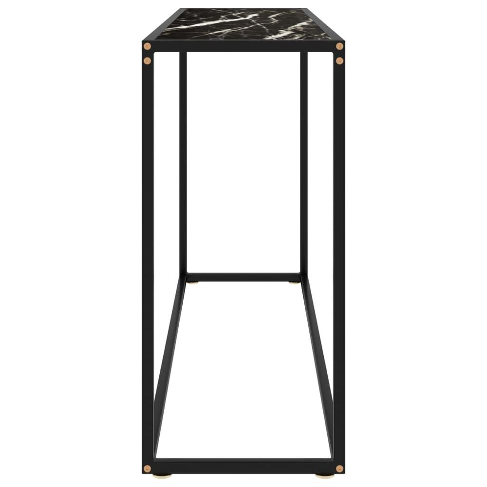 vidaXL Console Table Black 47.2"x13.8"x29.5" Tempered Glass 2818