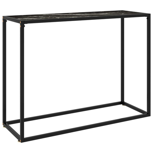 vidaXL Console Table Black 39.4"x13.8"x29.5" Tempered Glass 2814