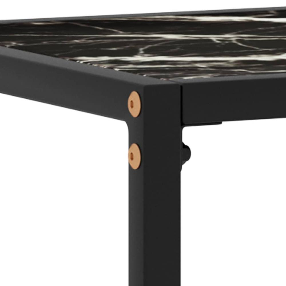 vidaXL Console Table Black 39.4"x13.8"x29.5" Tempered Glass 2814