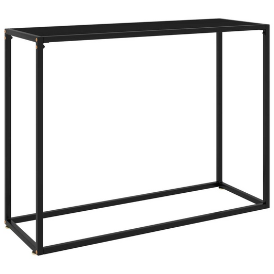 vidaXL Console Table Black 39.4"x13.8"x29.5" Tempered Glass 2812