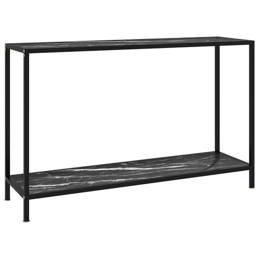 vidaXL Console Table Black 47.2"x13.8"x29.5" Tempered Glass 2842