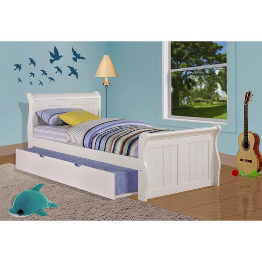 Twin Sleigh Bed W/Twin Trundle Bed