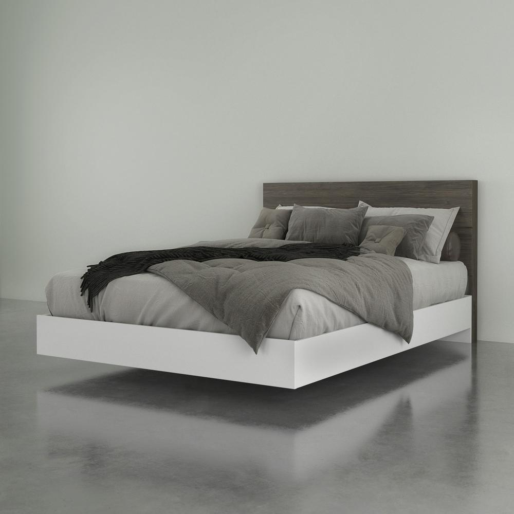 Pure 2 Piece Queen Size Bedroom Set, Bark Grey and White