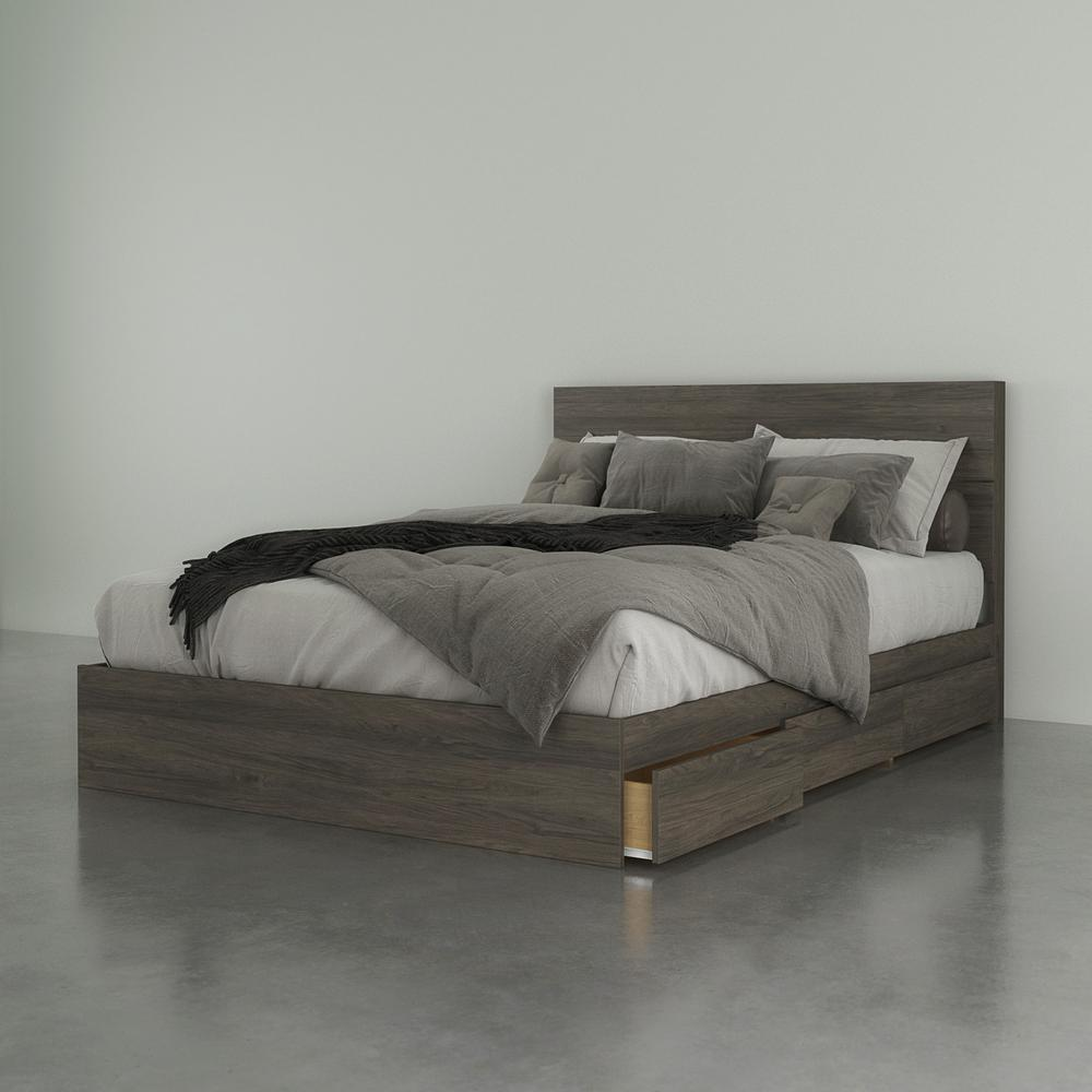 2 Piece Queen Size Bedroom Set, Bark Grey