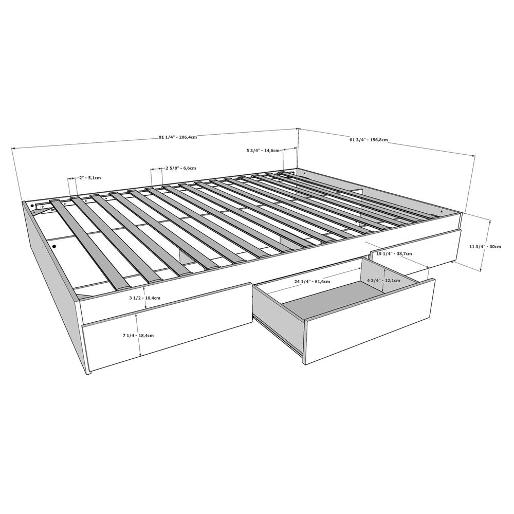 Scenario 2 Piece Queen Size Bedroom Set, Bark Grey and White