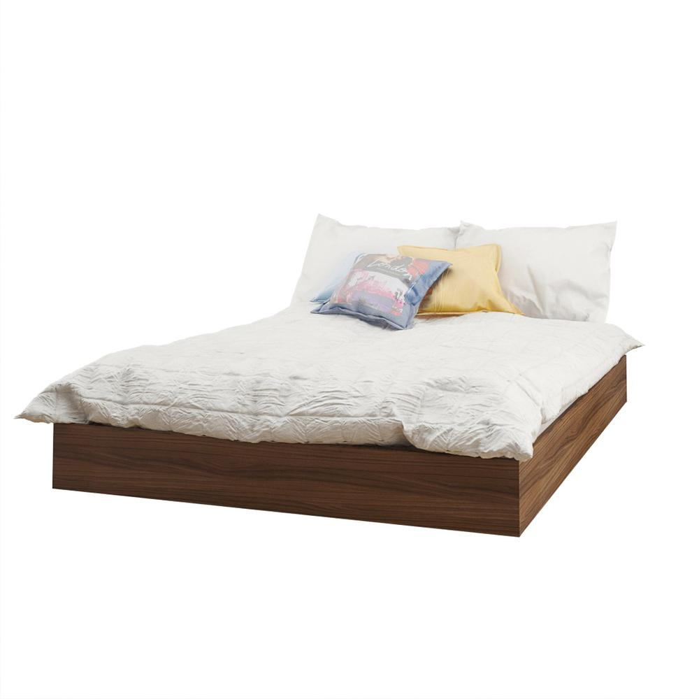 Cactus 4 Piece Full Size Bedroom Set, Walnut and White