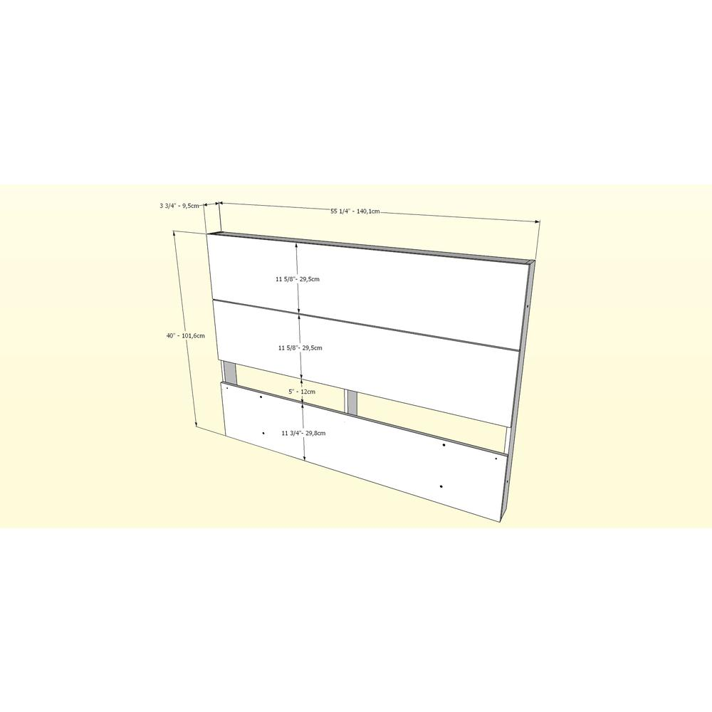 Cactus 4 Piece Full Size Bedroom Set, Walnut and White