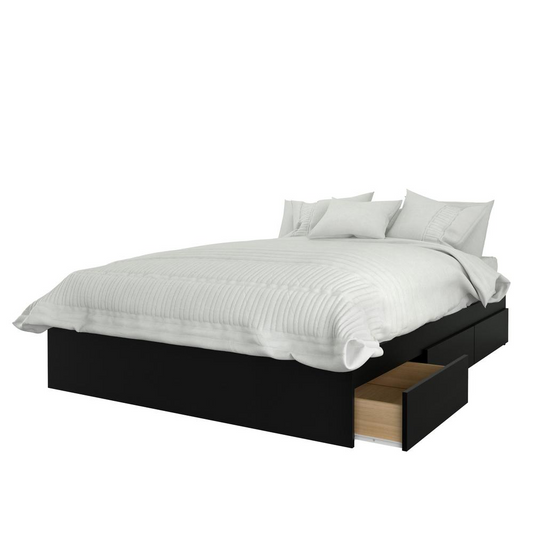 Chinook 4 Piece Full Size Bedroom Set, Bark Grey and Black