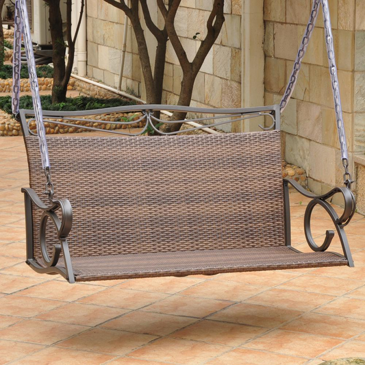 Valencia Resin Wicker/Steel Loveseat Swing