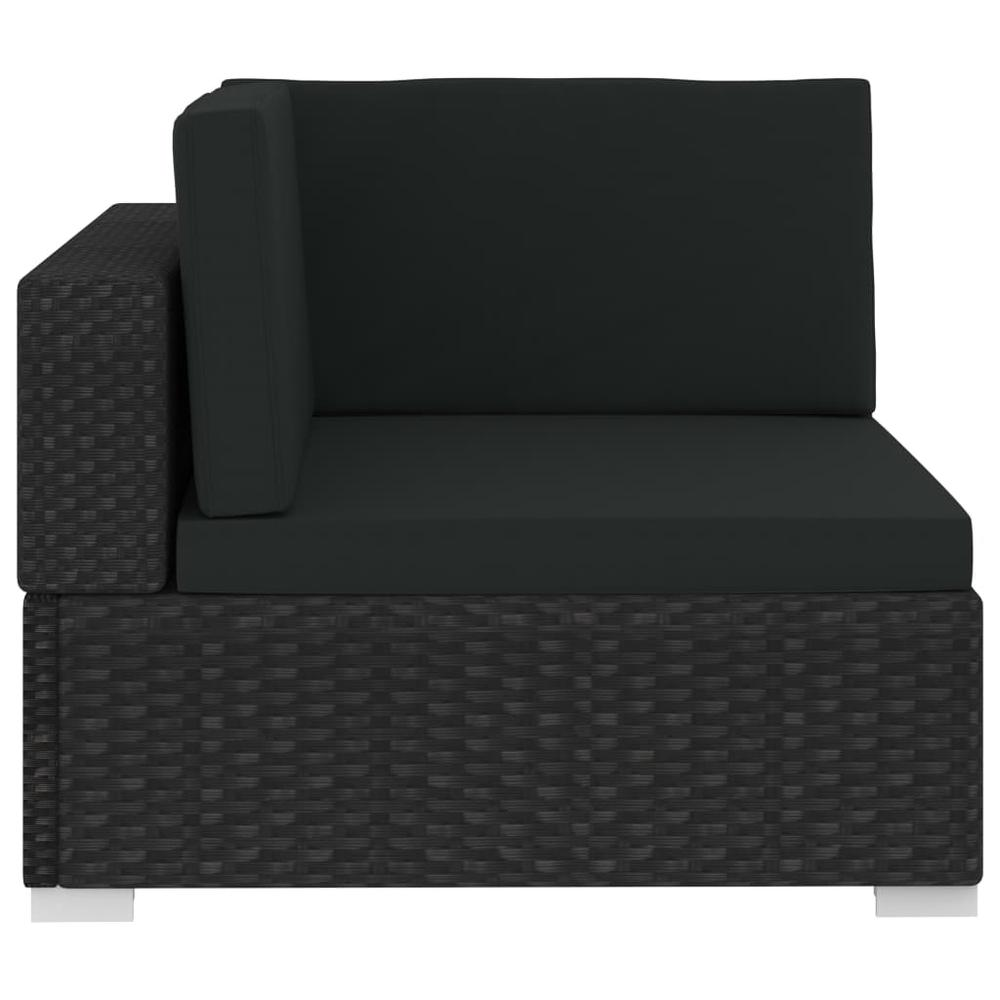 vidaXL 4 Piece Garden Sofa Set with Cushions Poly Rattan Black, 48328