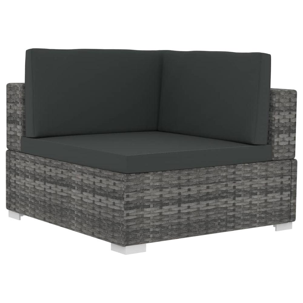 vidaXL 2 Piece Garden Sofa Set with Cushions Poly Rattan Gray, 48323