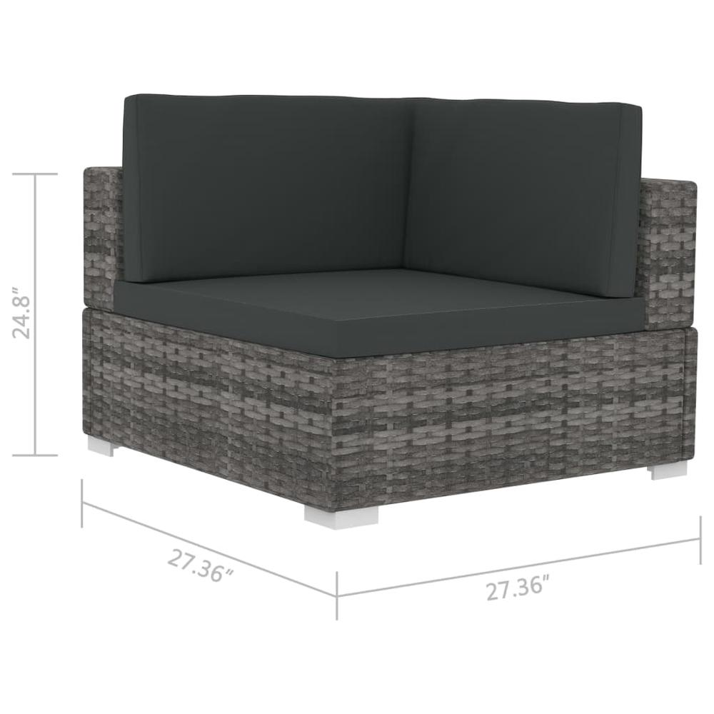 vidaXL 2 Piece Garden Sofa Set with Cushions Poly Rattan Gray, 48323