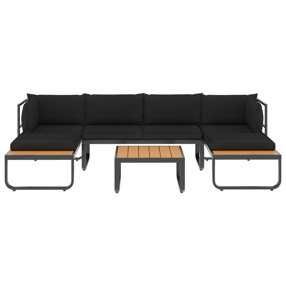 vidaXL 4 Piece Garden Corner Sofa Set with Cushions Aluminum and WPC 8654