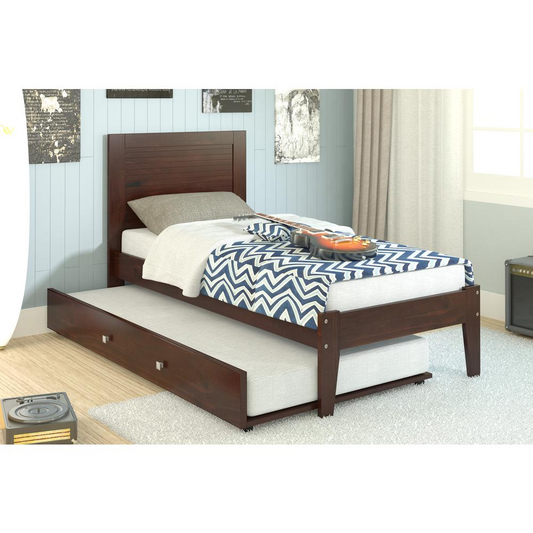 Twin Panel Bed W/Twin Trundle Bed