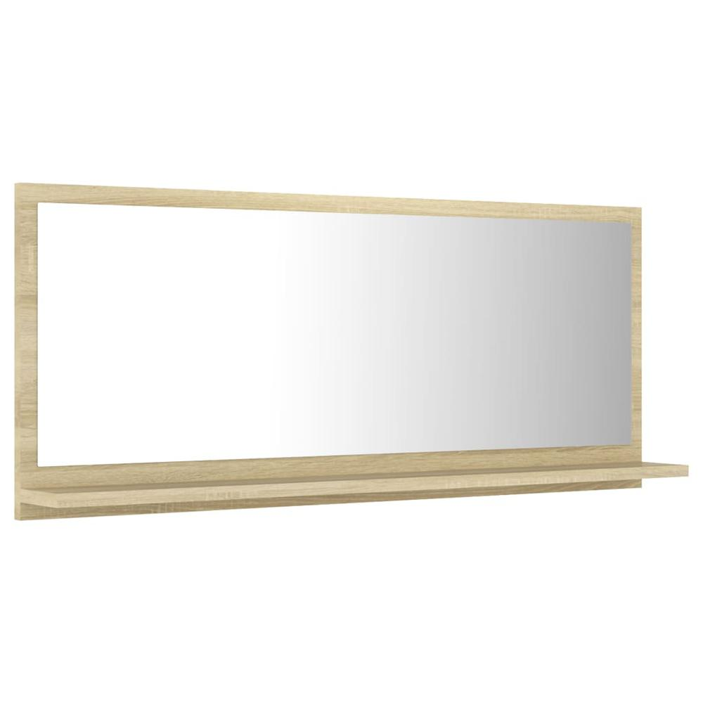 vidaXL Bathroom Mirror Sonoma Oak 35.4"x4.1"x14.6" Chipboard, 804583