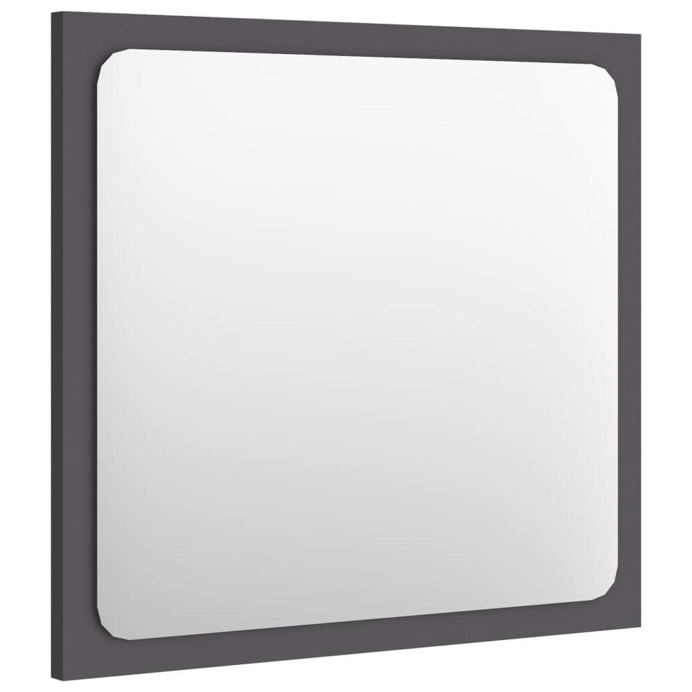 vidaXL Bathroom Mirror Gray 15.7"x0.6"x14.6" Chipboard, 804600