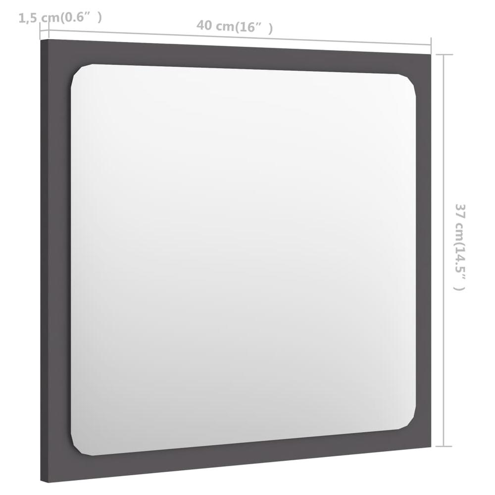 vidaXL Bathroom Mirror Gray 15.7"x0.6"x14.6" Chipboard, 804600