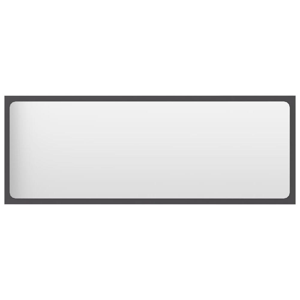 vidaXL Bathroom Mirror Gray 39.4"x0.6"x14.6" Chipboard, 804632