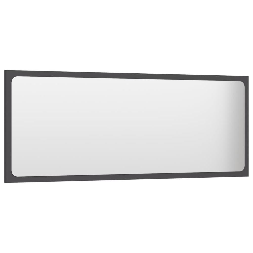 vidaXL Bathroom Mirror Gray 39.4"x0.6"x14.6" Chipboard, 804632