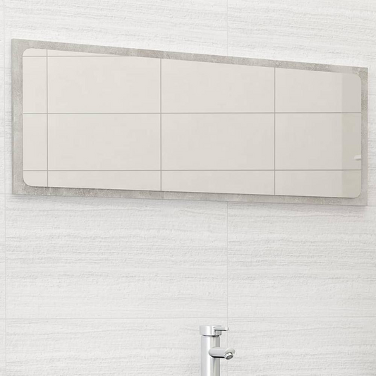 vidaXL Bathroom Mirror Concrete Gray 39.4"x0.6"x14.6" Chipboard, 804634