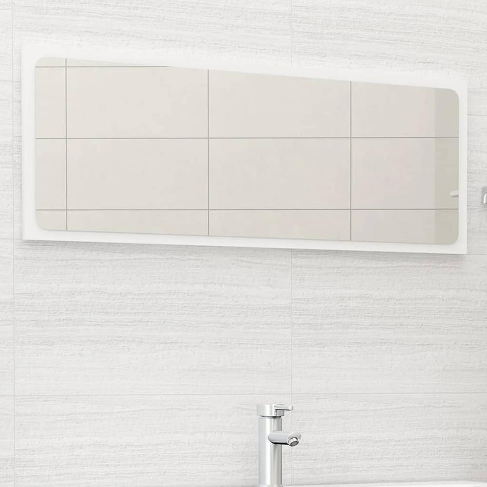 vidaXL Bathroom Mirror White 39.4"x0.6"x14.6" Chipboard, 804630