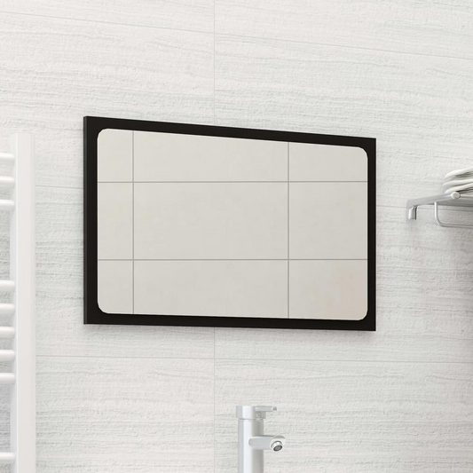 vidaXL Bathroom Mirror Black 23.6"x0.6"x14.6" Chipboard, 804607