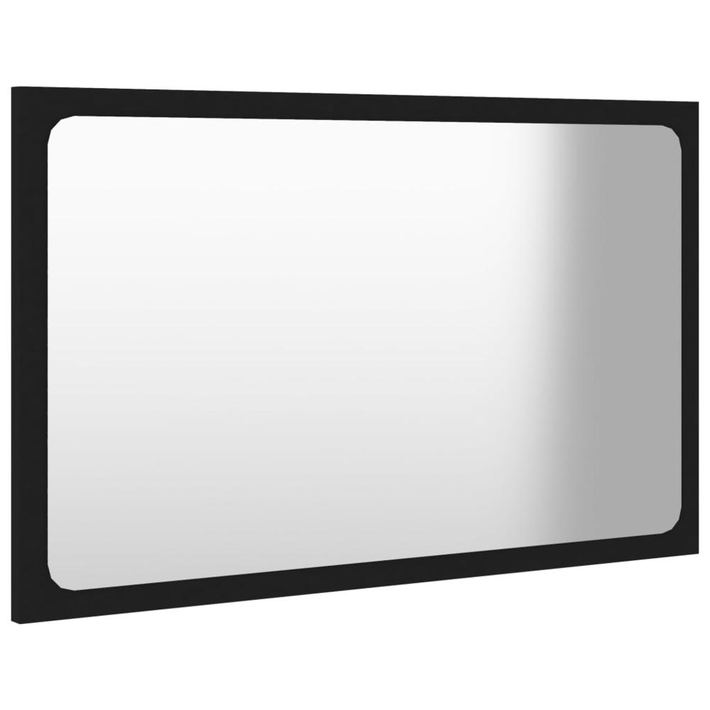 vidaXL Bathroom Mirror Black 23.6"x0.6"x14.6" Chipboard, 804607