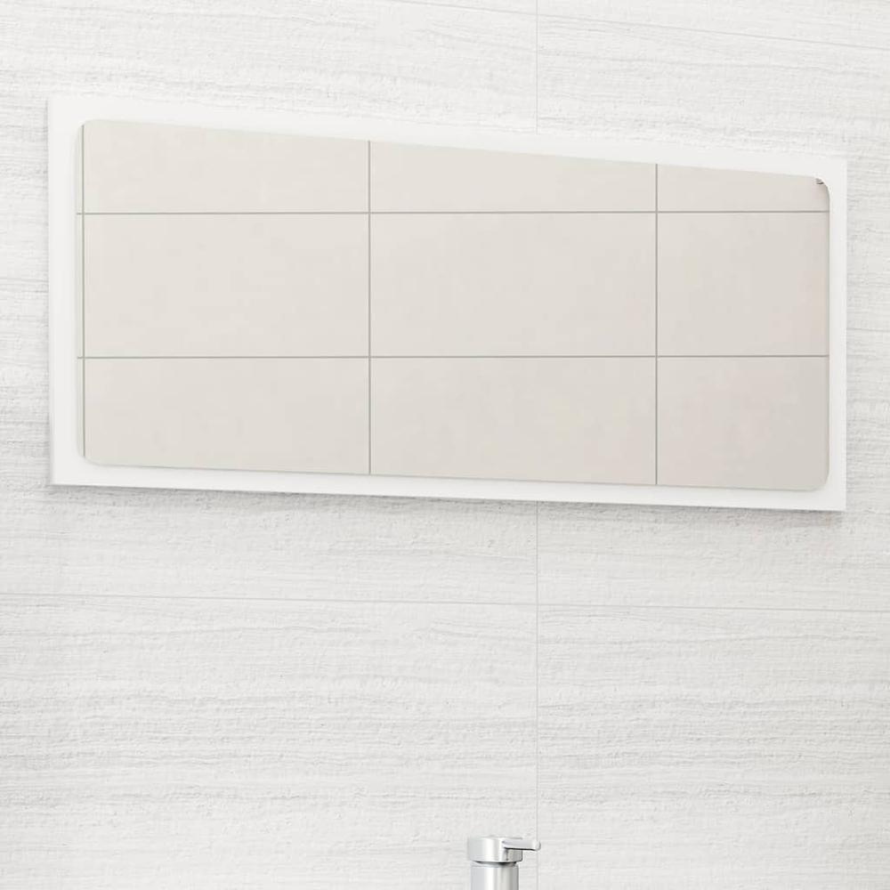 vidaXL Bathroom Mirror White 31.5"x0.6"x14.6" Chipboard, 804614